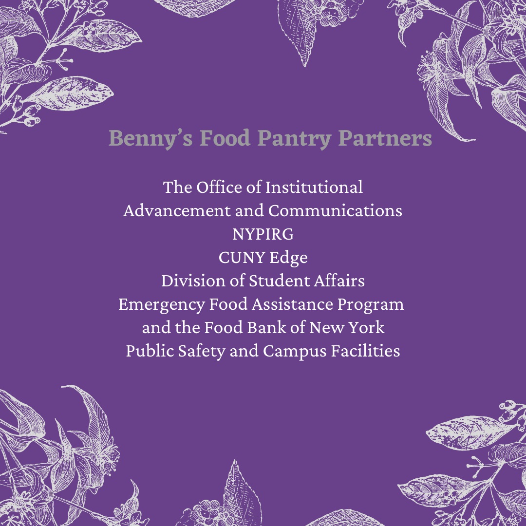 About Benny's Food Pantry The City College of New York